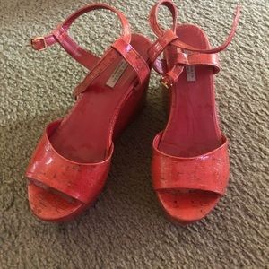 Zara Red strappy Wedge